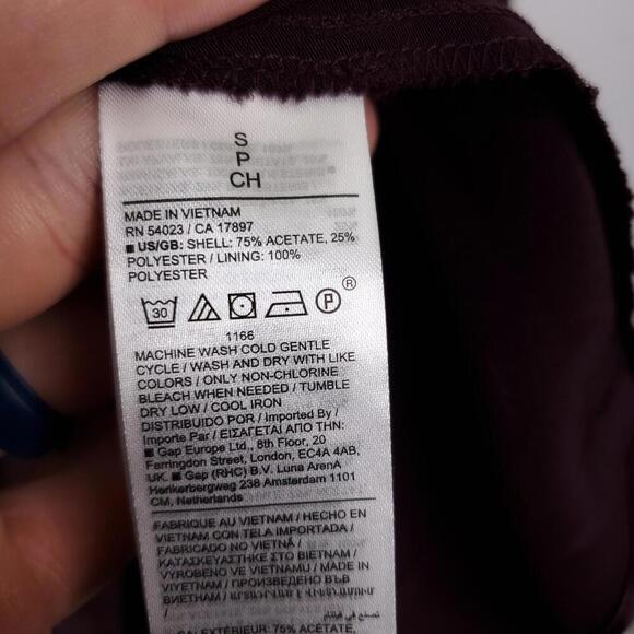 BR Dress Womens Small Silky Satin Deep Purple Tie Waist Gathered Front Event - Picture 8 of 13